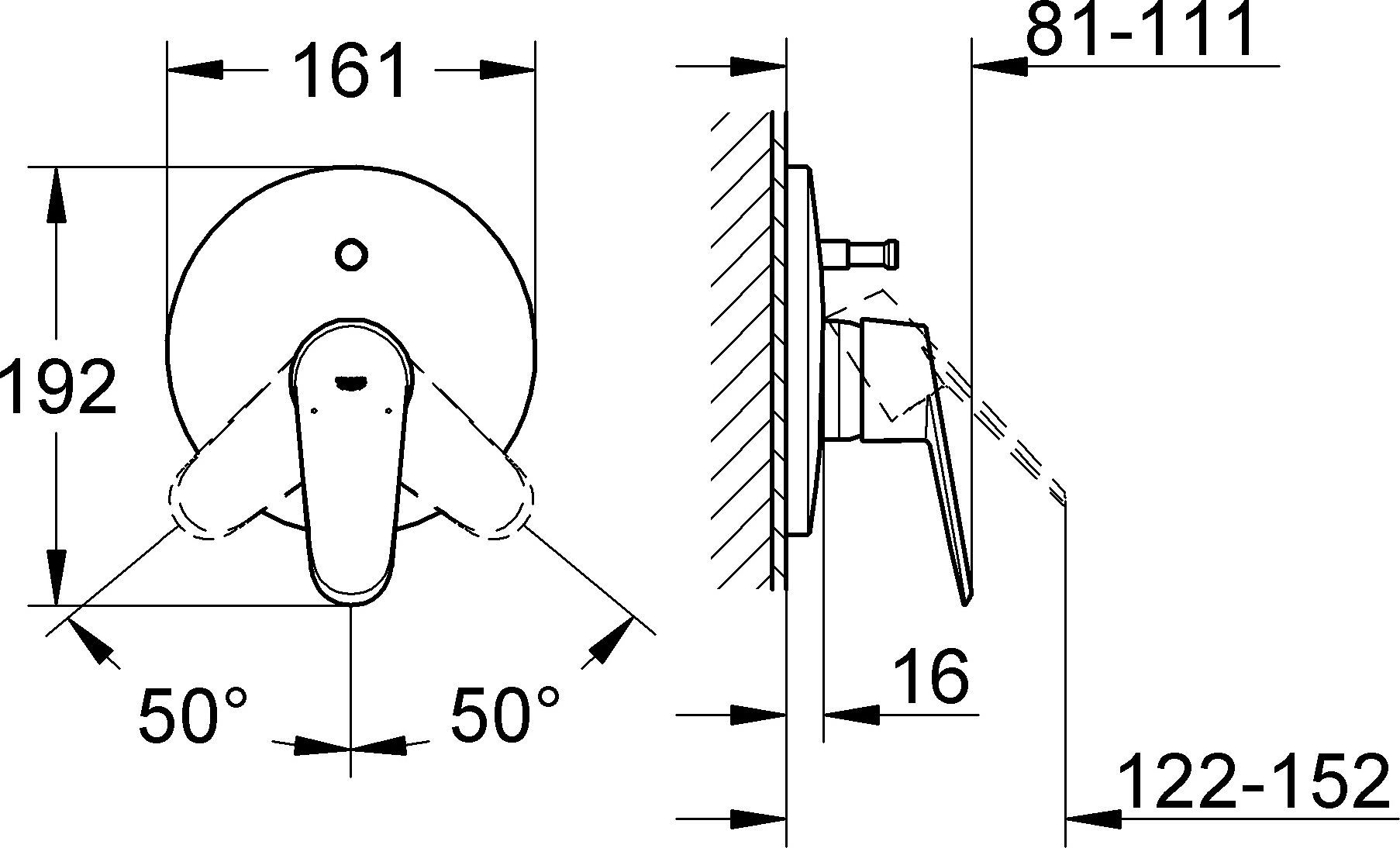 Смеситель Grohe Eurodisc Cosmopolitan 19548LS2 для ванны с душем - 1