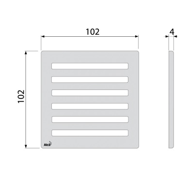 Дизайновая решетка 102×102×5 латунь – хром, MPV003 - 1