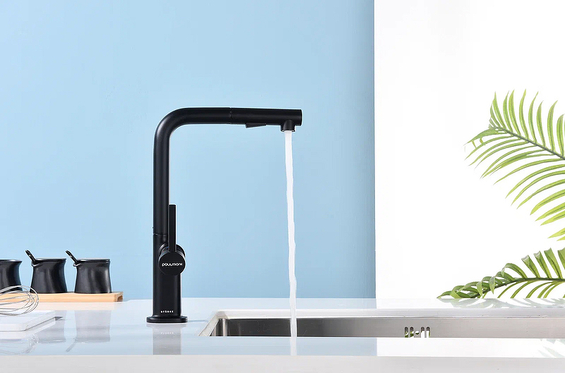 Смеситель для кухни Paulmark Neo темно серый - черный матовый Ne214419-401 - 2