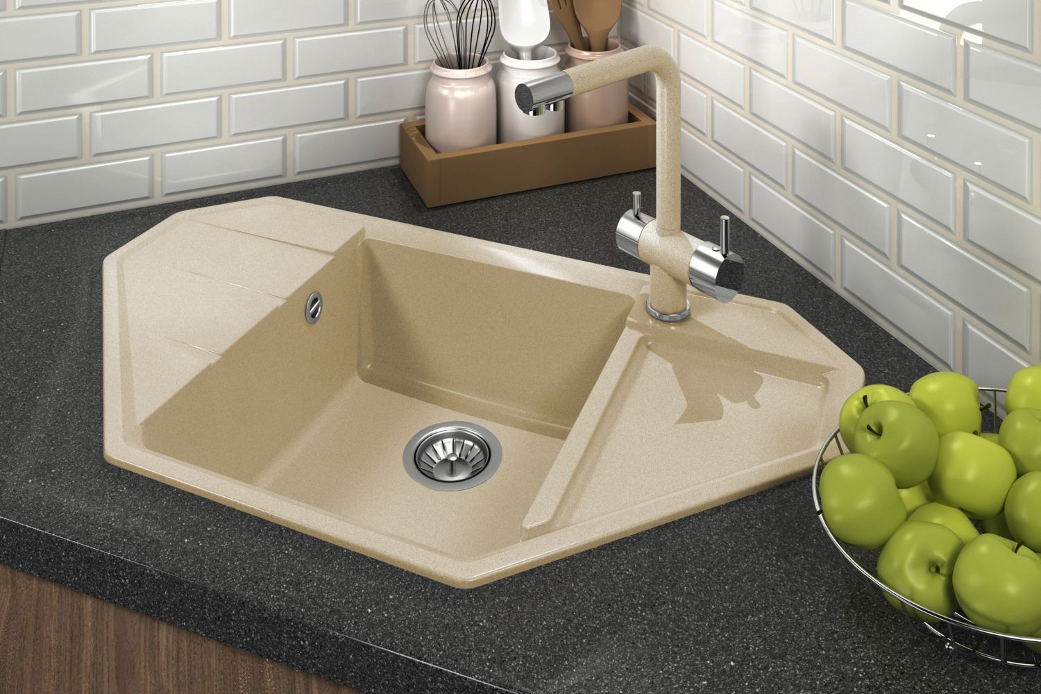 Мойка Крона 910, латте СМс 29.040.D0910.403 - 1