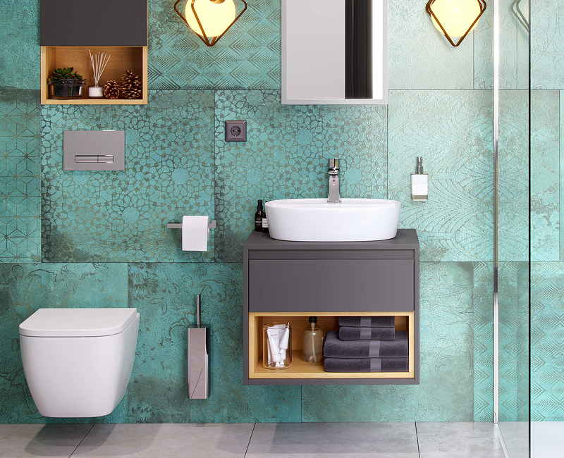 Тумба под накладную раковину Excellent Tuto 60 серый - светлое дерево  MLEX.0102.600.GRBL - 4