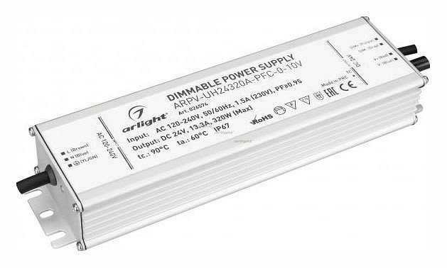 Блок питания Arlight ARPV-UH24320A-PFC-0-10V 24V 320W IP67 13,3A 026574 - 0