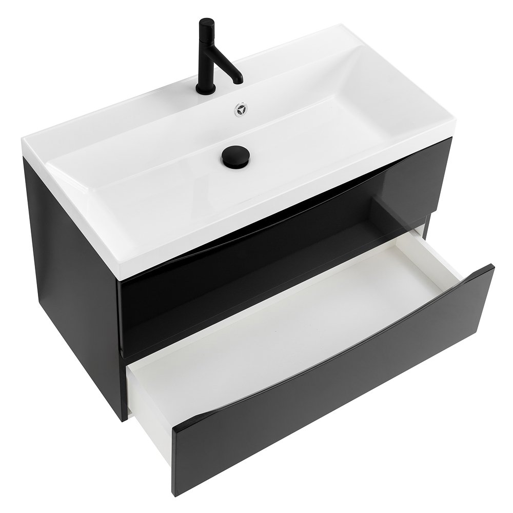 Тумба с раковиной BelBagno Marino 90 черный - 14