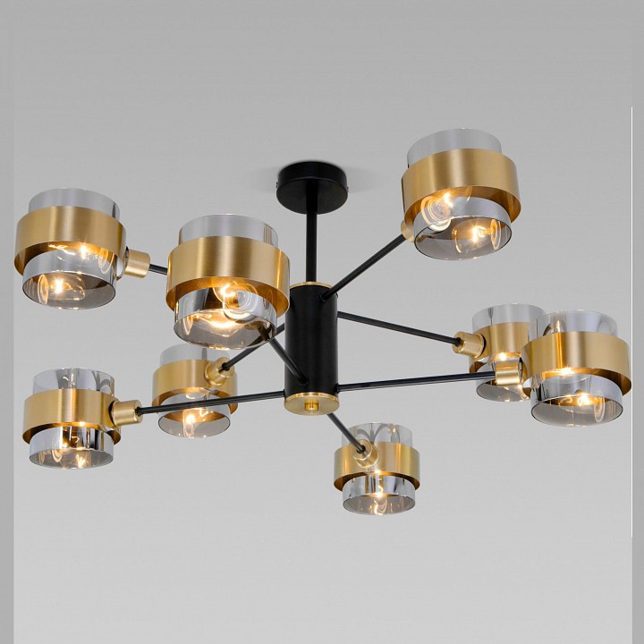 Люстра на штанге Eurosvet Arcada 70127/8 черный/дымчатый - 0