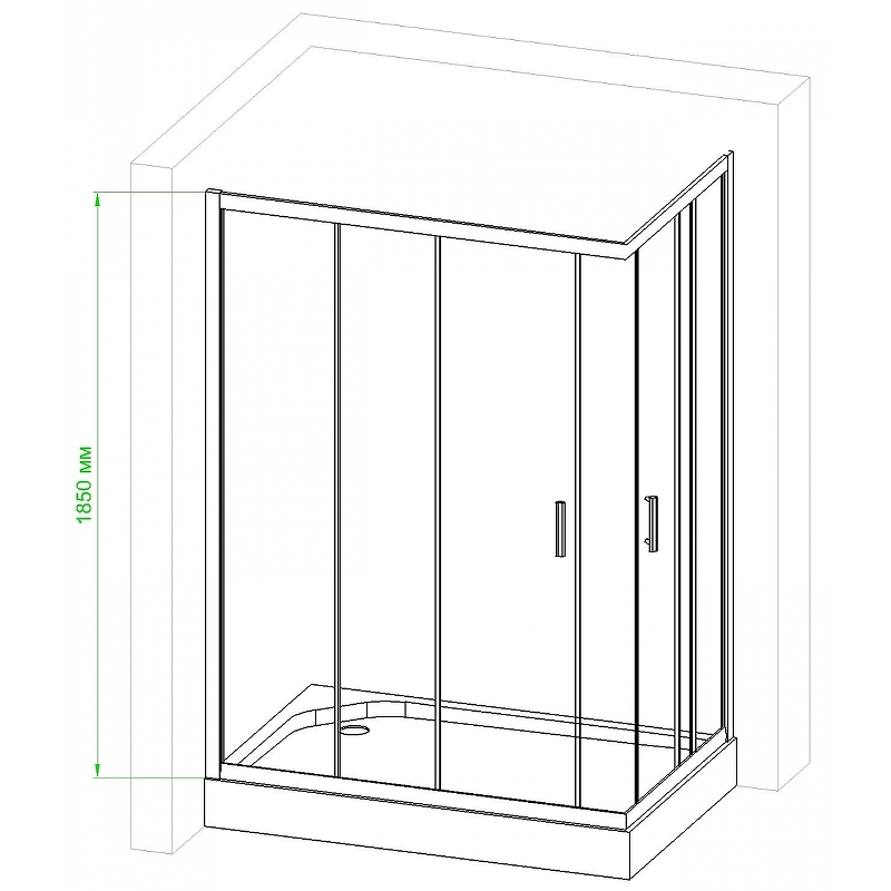 Душевой уголок Royal Bath HPD 110x80 профиль белый стекло матовое RB8110HPD-C - 3