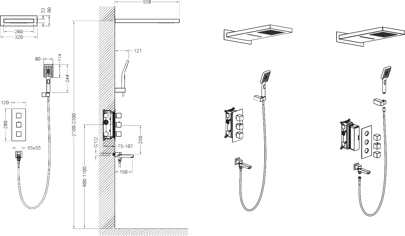 Душевой комплект Timo Petruma SX-5079/00SM - 4