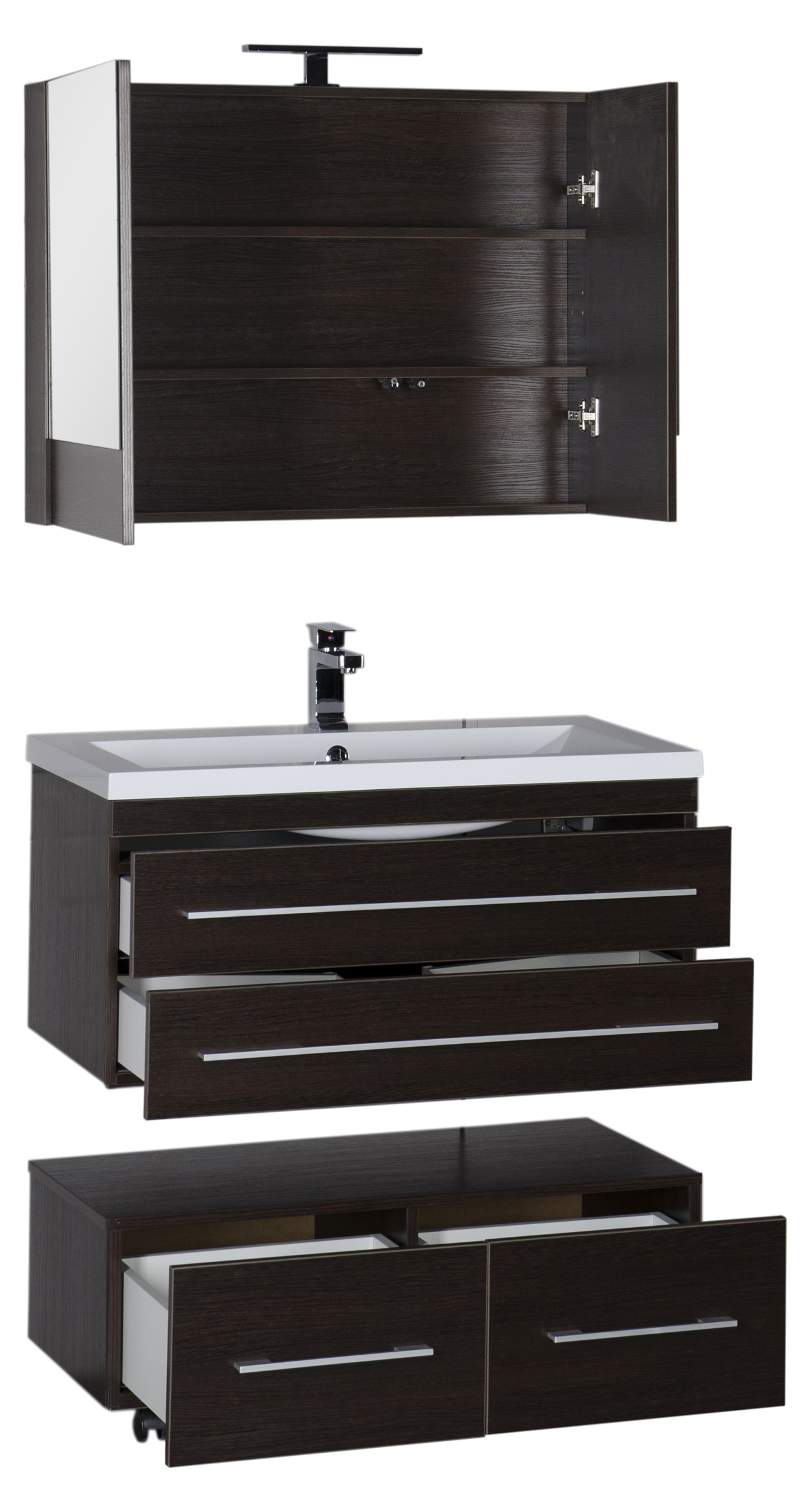 Зеркало-шкаф Aquanet Нота 90 камерино венге 159110 - 13