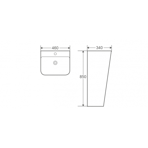 Раковина напольная Weltwasser WW Gelbach 007S GL-WT 46  белый  10000005488 - 1