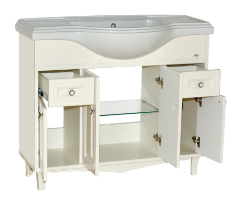 Тумба с раковиной Misty Шармель 105 бежевая глянцевая УТ000001878 - 1