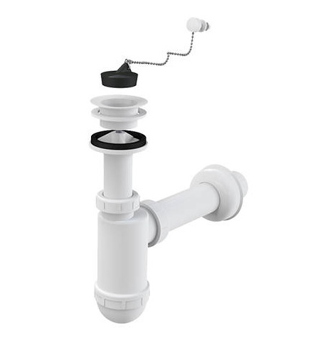 Сифон к ум-ку A42R, d=40, с пластм. решеткой d=63, - 0