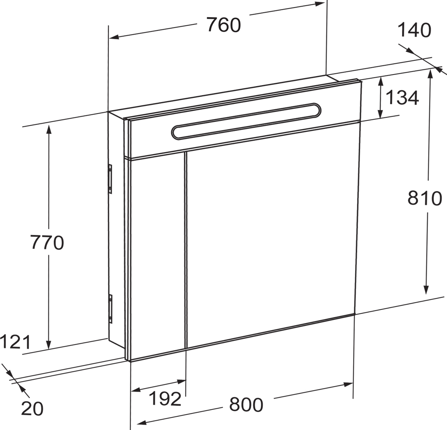Зеркало-шкаф Roca Victoria Nord Black Edition 80 ZRU9000100 - 3