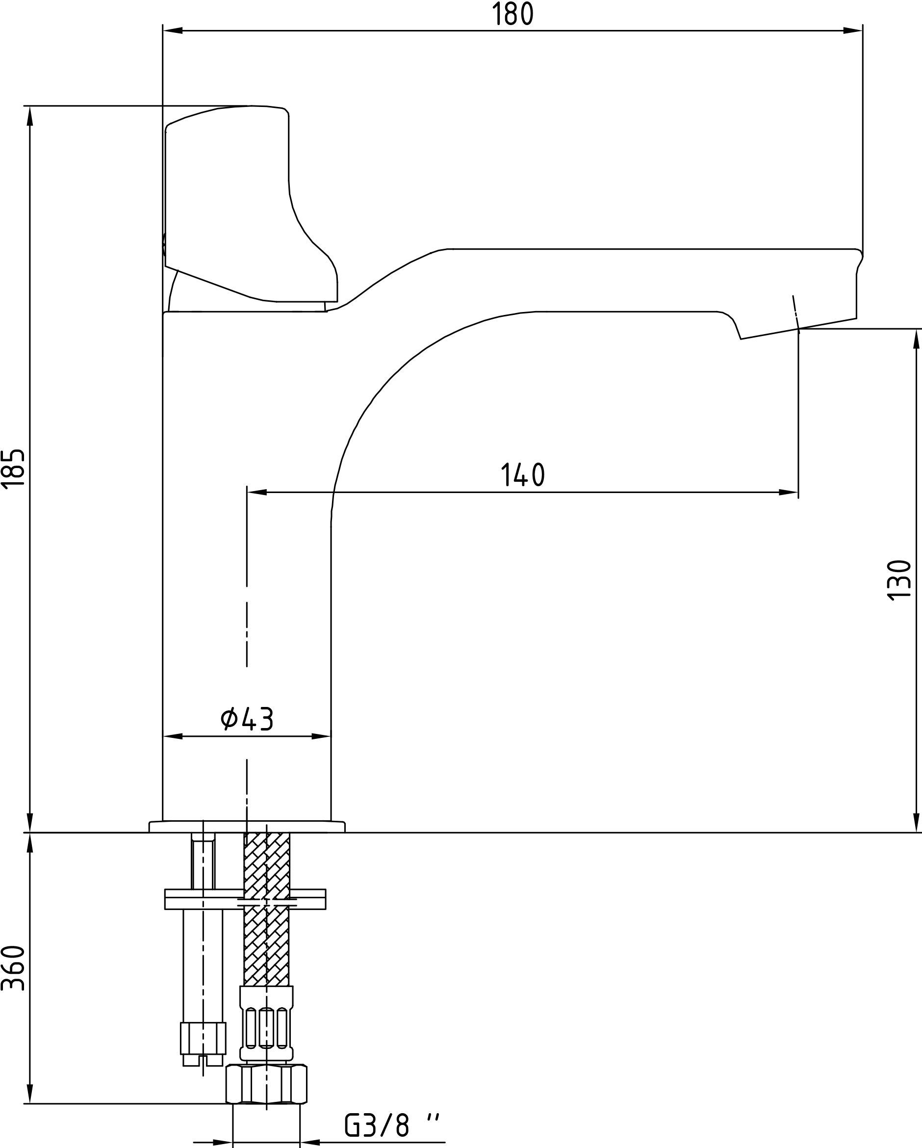 Смеситель E.C.A. Myra для раковины 104508986EX - 1