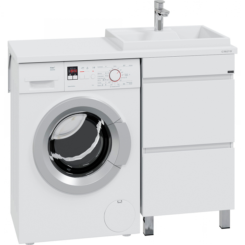 Тумба с раковиной над стиральной машиной напольная Санта Марс 48 белый - 1