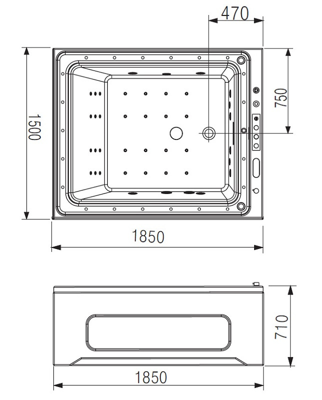 Акриловая ванна Gemy 185х150 с гидромассажем  G9268 K - 3