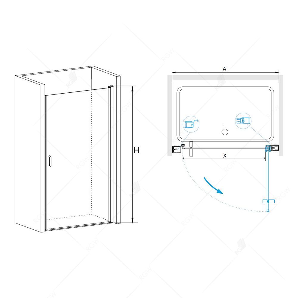 Душевая дверь Rgw Leipzig  06120306-11 - 1