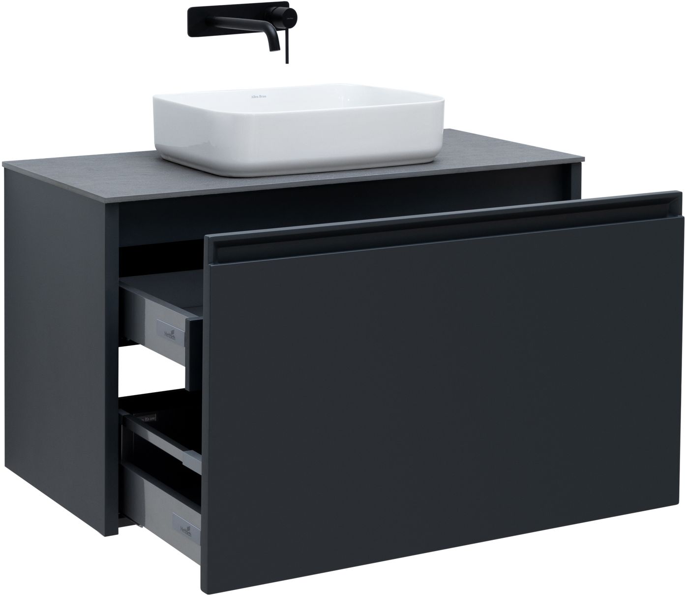 Тумба под раковину Allen Brau Fantasy 100 черный матовый 1.11004.AM - 5