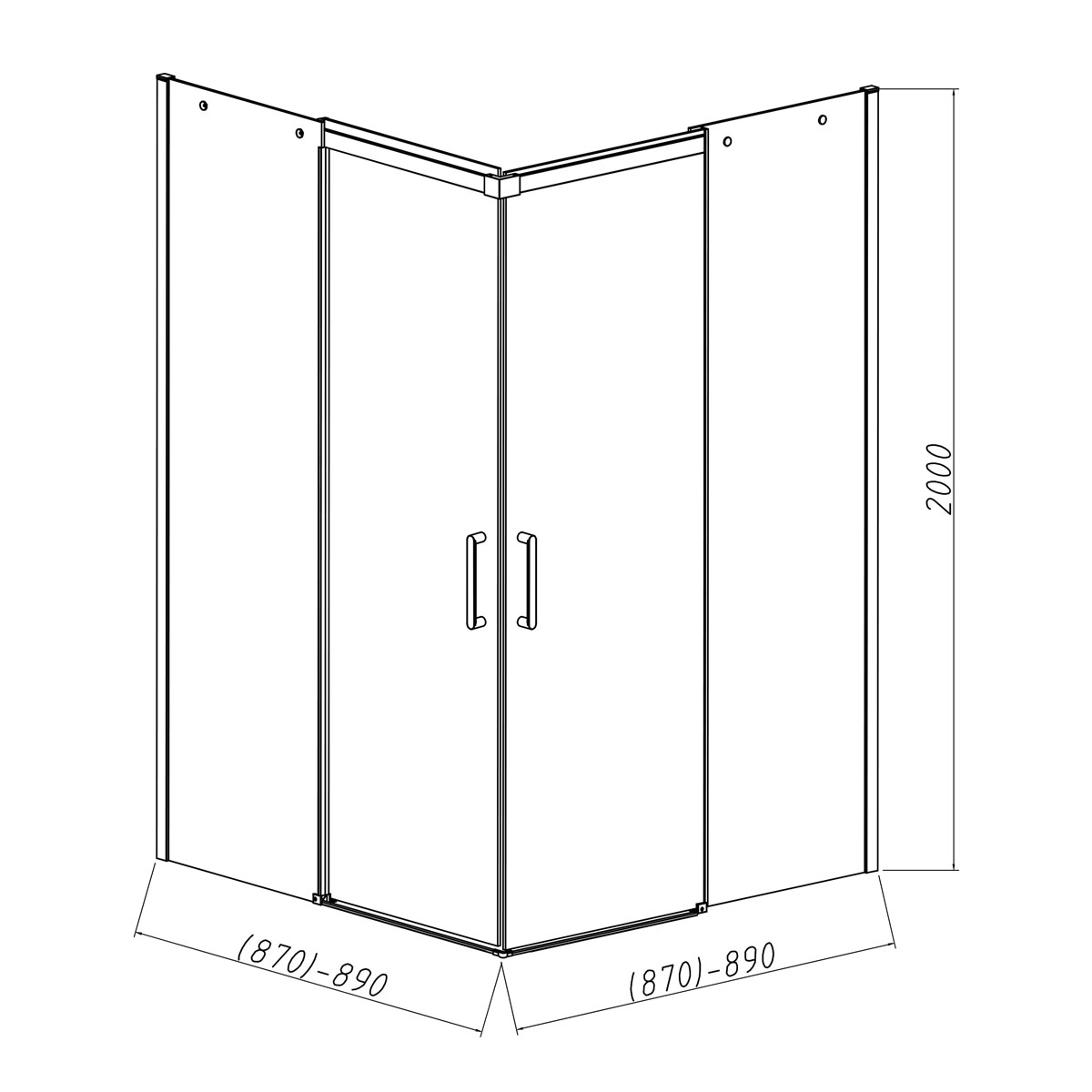 Душевой уголок Vincea Dice 90х90 профиль черный стекло прозрачное VSS-4D900CLB - 5