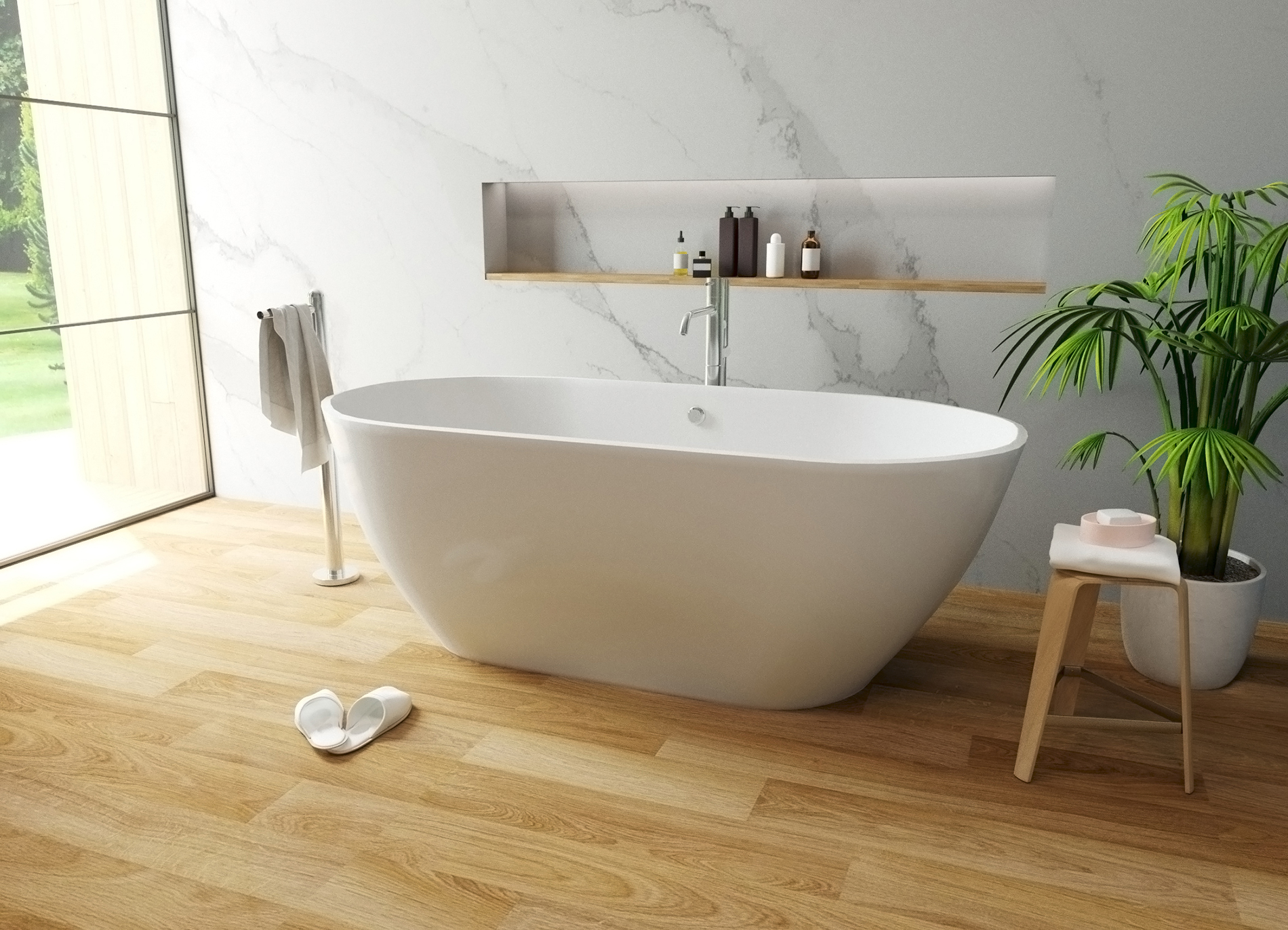 Ванна из искусственного камня STWORKI Берген 160х75 ФР-00014095 - 1