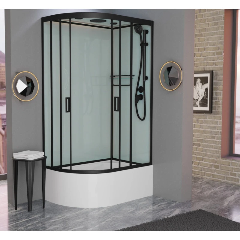 Душевая кабина Frank 120х80 черная стекло матовое 20076 - 2