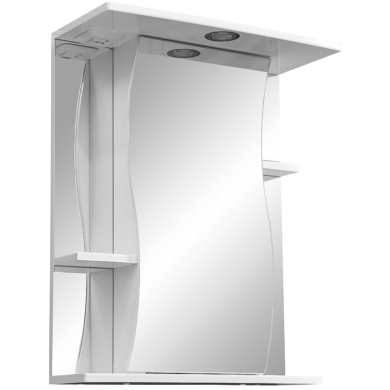 Зеркало-шкаф Stella Polar Волна Лолита 55 R с подсветкой белый SP-00000042 - 0