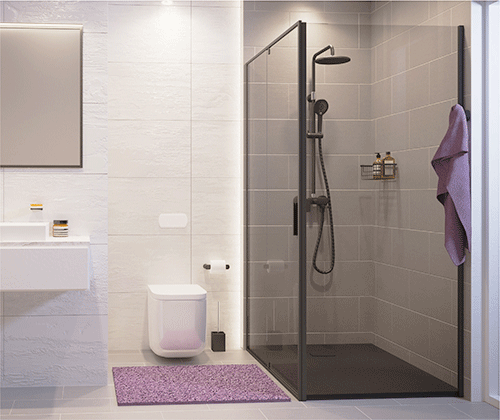 Душевой уголок Wasserkraft Elbe 120x90 профиль черный стекло прозрачное 74P07 - 2