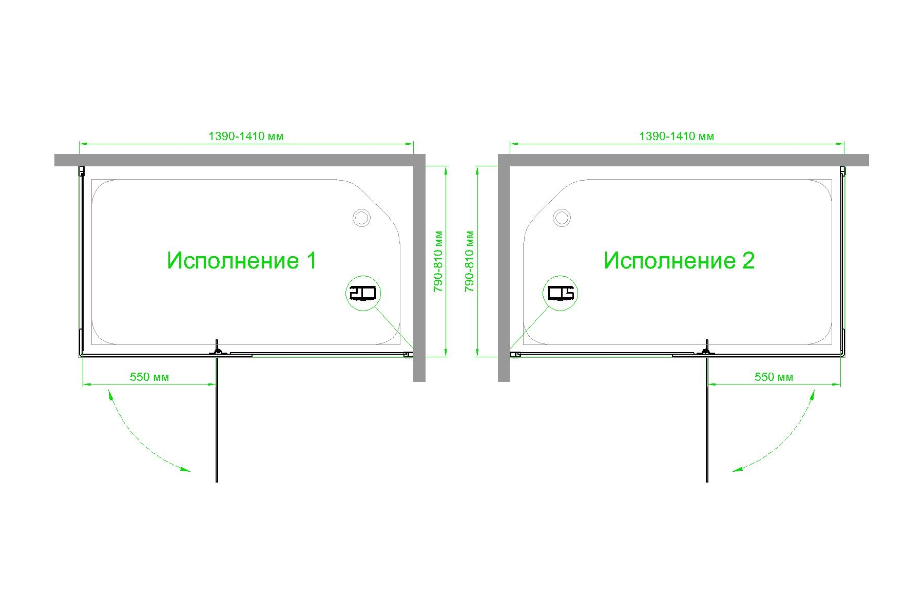 Душевой уголок Royal Bath HPVD 140х80 профиль белый стекло матовое RB8140HPVD-C - 3