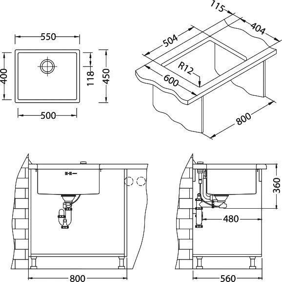 Мойка кухонная Alveus Quadrix 50 1102606 - 3