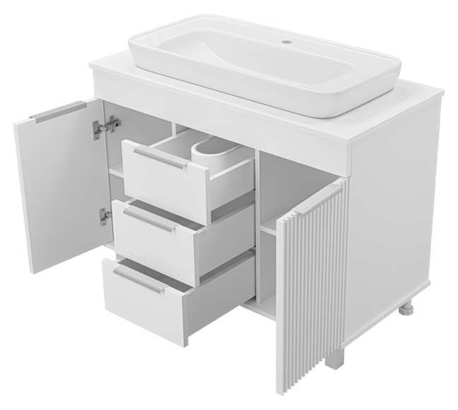 Тумба под раковину Brevita Enfida 100х65 белый  ENF-06100-0143Я - 3