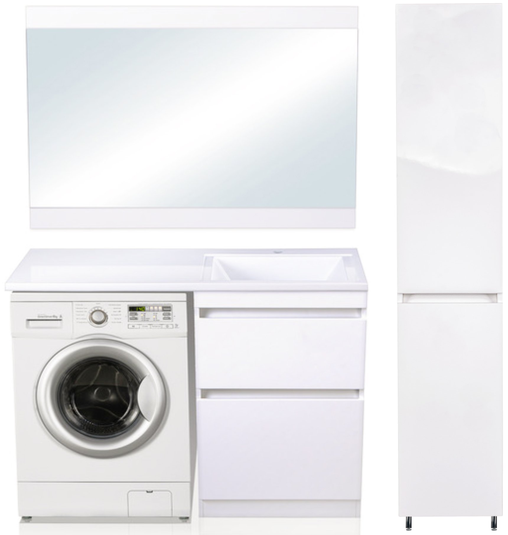 Тумба с раковиной Style Line Даллас 120 Люкс Plus напольная, белая - 4