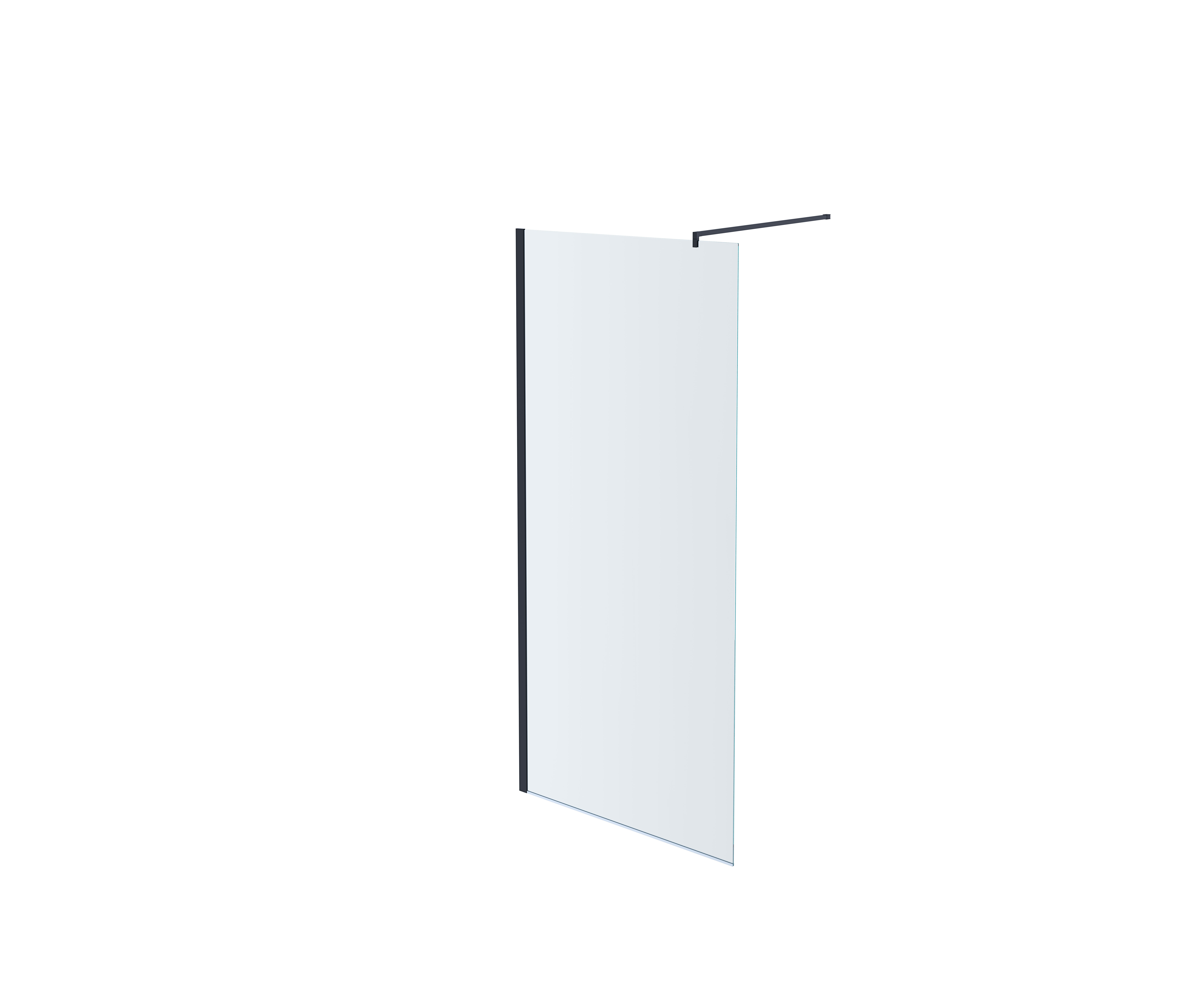 AQ WIW Print 10020BL Душевая перегородка Walk in, с держателем 1000x2000, профиль черный матовый, стекло прозрачное с черным принтом - 3