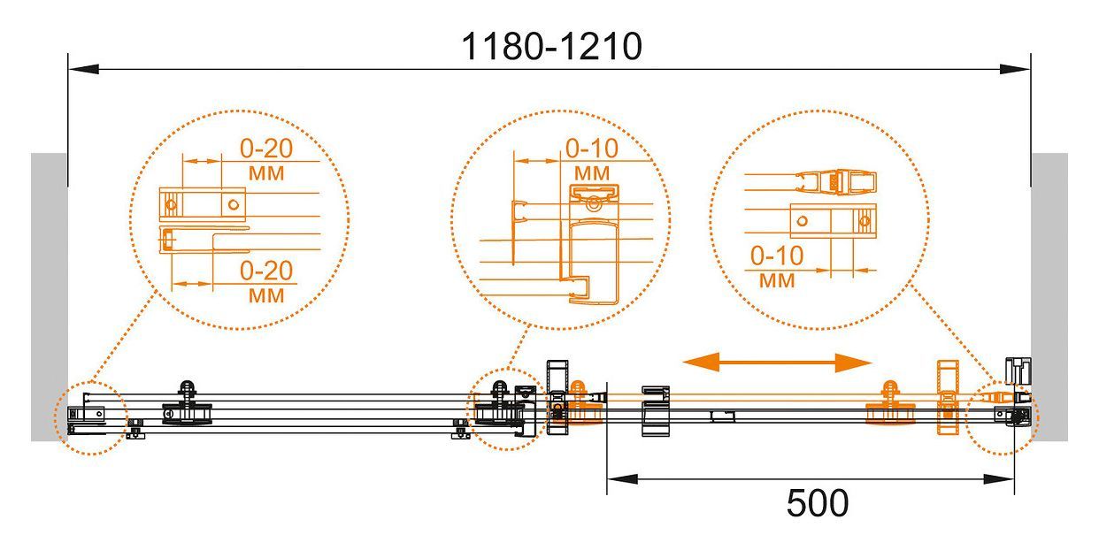 Душевая дверь в нишу Cezares Stylus O M BF1 120 C Cr STYLUS-O-M-BF-1-120-C-Cr - 6