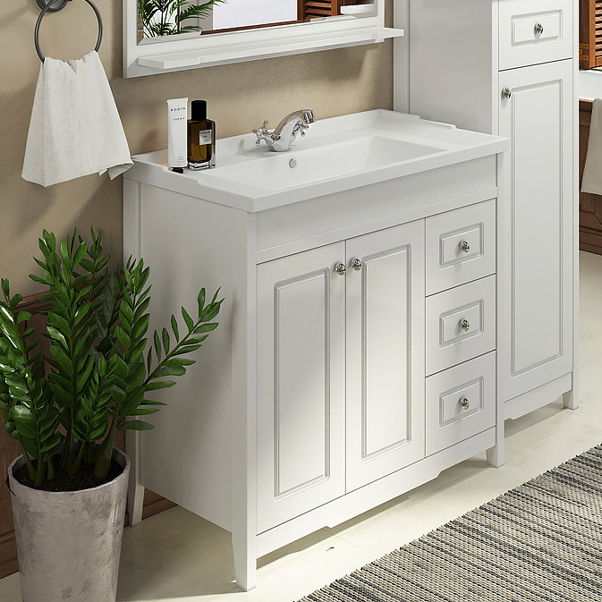 Тумба с раковиной Comforty Тбилиси 90 белый глянец 00003132630 - 0