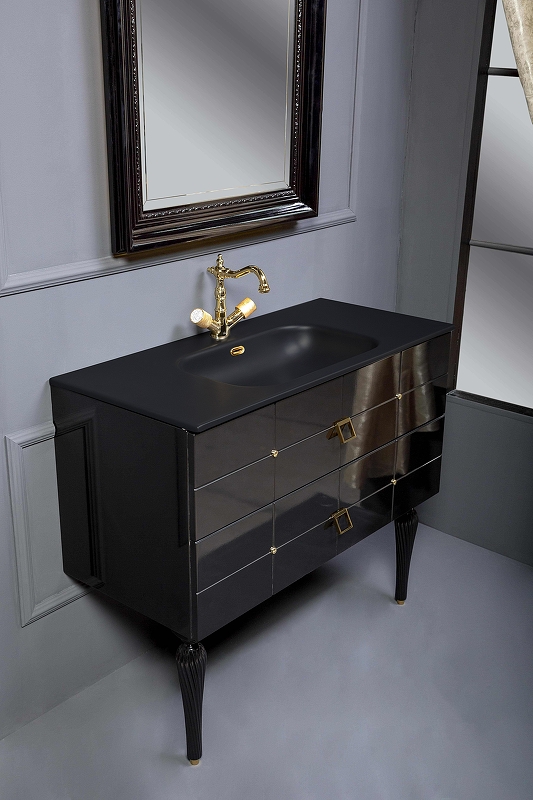 Тумба под раковину Armadi Art Vallessi Avangarde Piazza 80 черный - золото 841-080-BG - 5