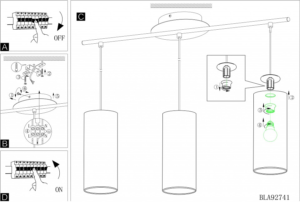 Подвесной светильник Eglo Rivato 92741 - 1