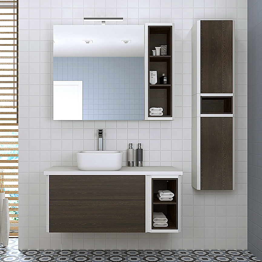 Мебель для ванной Акватон Брук 100 (80+20) дуб феррара - 0