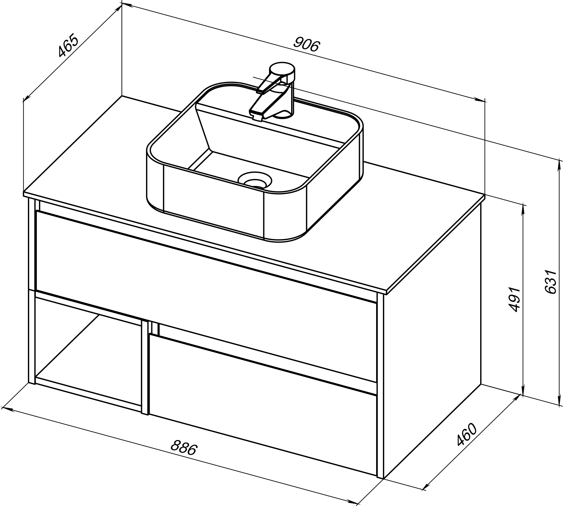Тумба с раковиной STWORKI Карлстад 90 дуб рустикальный, роверелла 427831 - 8