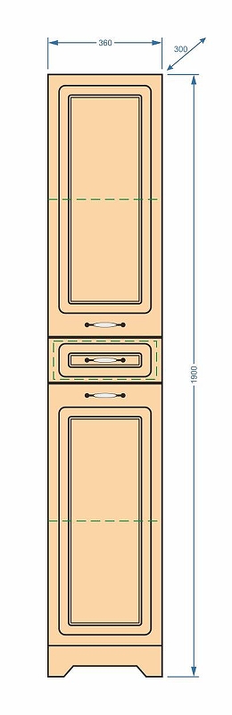 Шкаф-пенал Stella Polar Кармела 36 светлое дерево SP-00000193 - 5