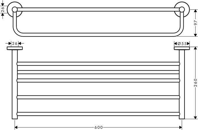 Полка Hansgrohe Logis Universal 41720000 с полотенцедержателем - 1