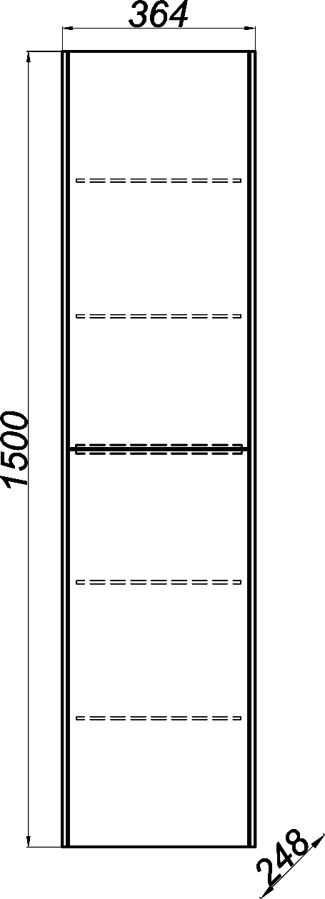 Шкаф-пенал Aqwella 5 stars Mobi 35 бетон светлый, дуб балтийский - 1