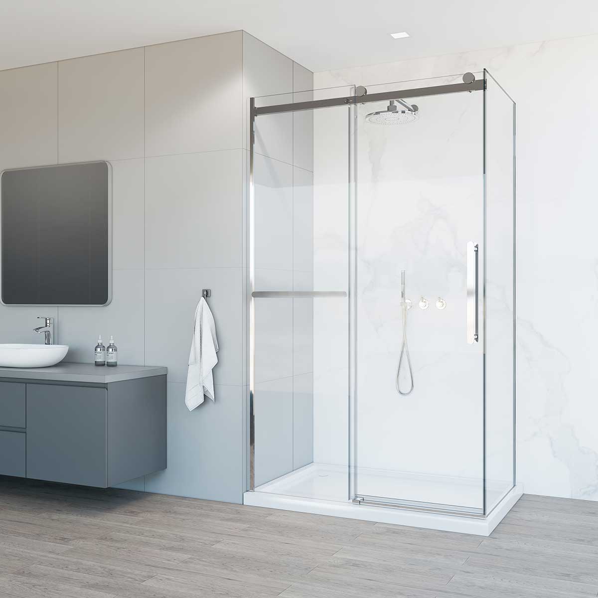 Душевой уголок Vincea Como Soft 120х100 профиль хром стекло прозрачное VSR-1CS1012CL - 0