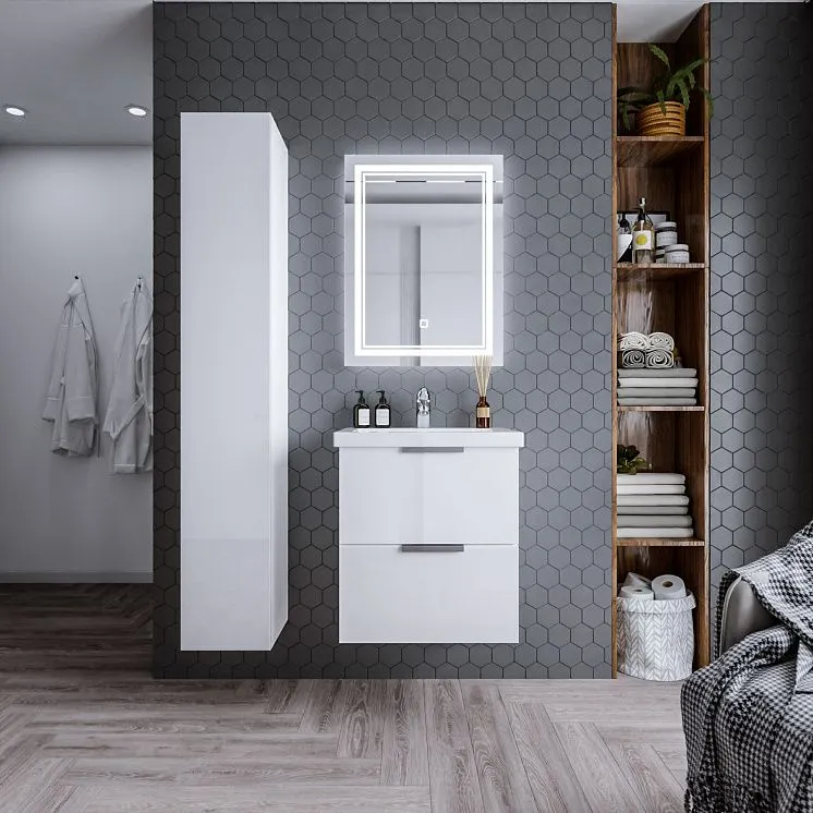 Шкаф-пенал для ванной Бриклаер Хелена 30х180 белый  4627125416378 - 3