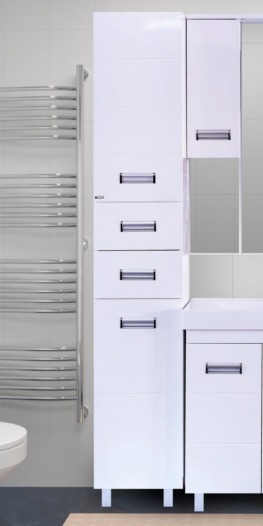 Шкаф-пенал Misty Селена 35 L с бельевой корзиной П-Сел05038-01БкЛ - 1