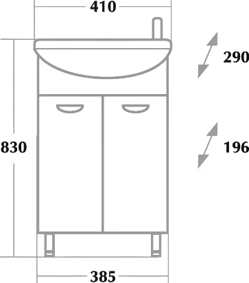 Тумба под раковину Onika Азов 40 белый  104001 - 3
