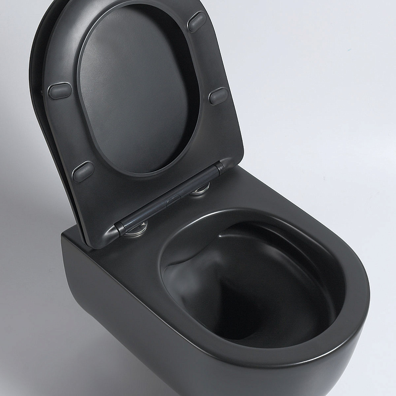 Подвесной унитаз Vincea Evo черный матовый с сиденьем микролифт VT1-34SMB - 1