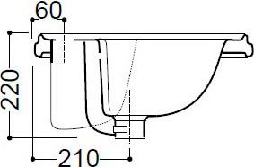 KERASAN Retro Раковина встраиваемая 620х455мм , 3 отв. под смеситель, цвет белый 103001*3 - 4