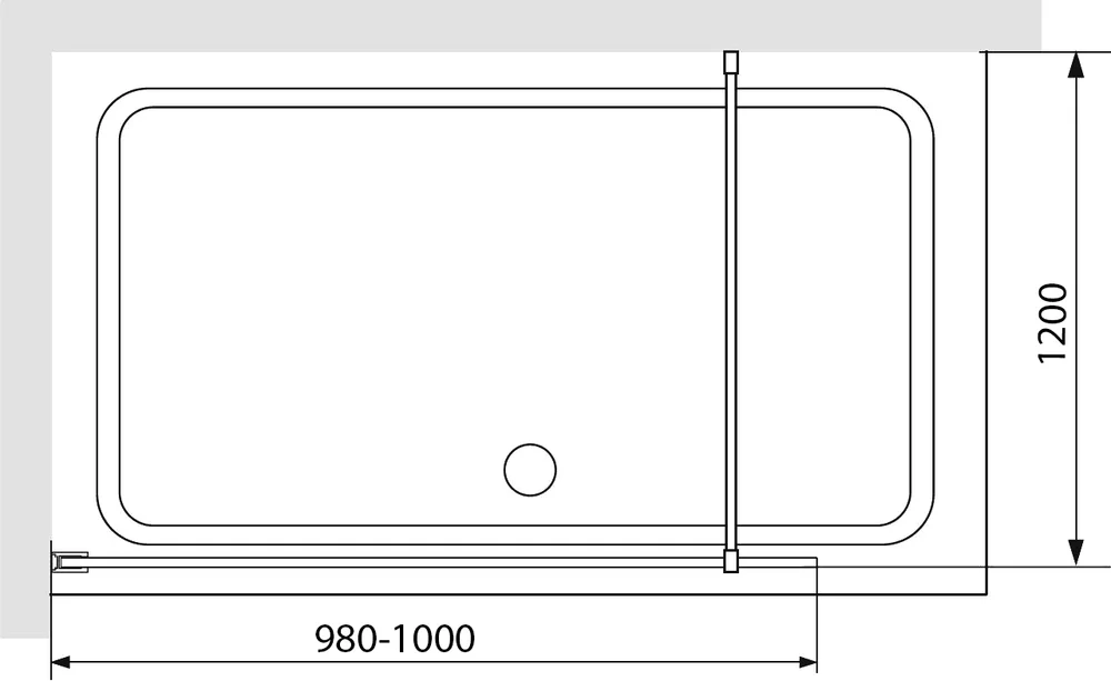 Душевая перегородка RGW Walk In WA-012B 100х200 профиль черный стекло прозрачное 35101210-84 - 2