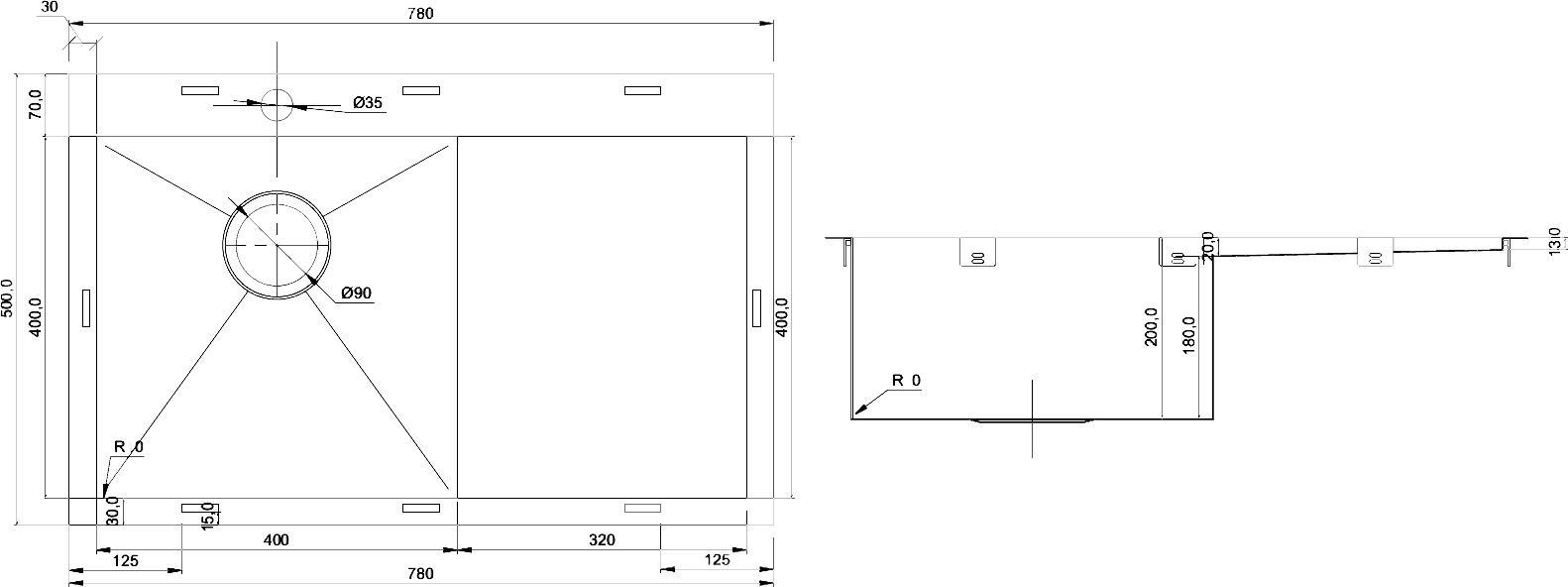 Металлическая мойка Seaman SMV-780  SMV-Z-780R.A - 1