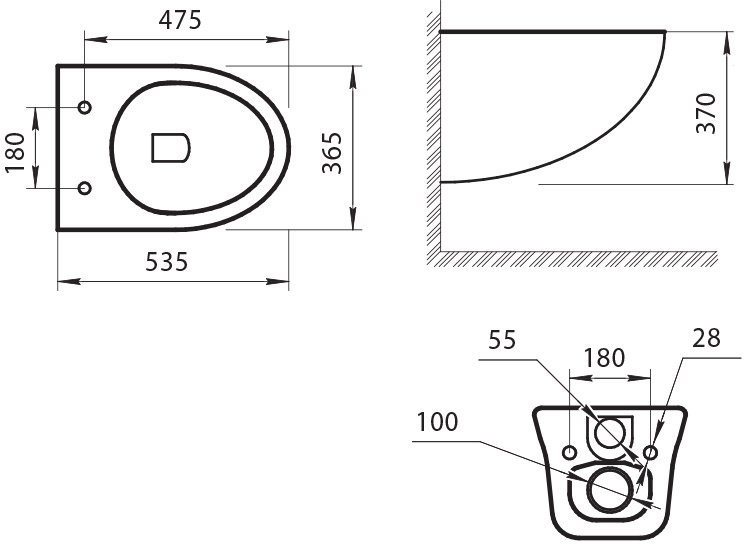 Чаша для унитаза подвесного Art&Max Pescara AM016CHR - 1