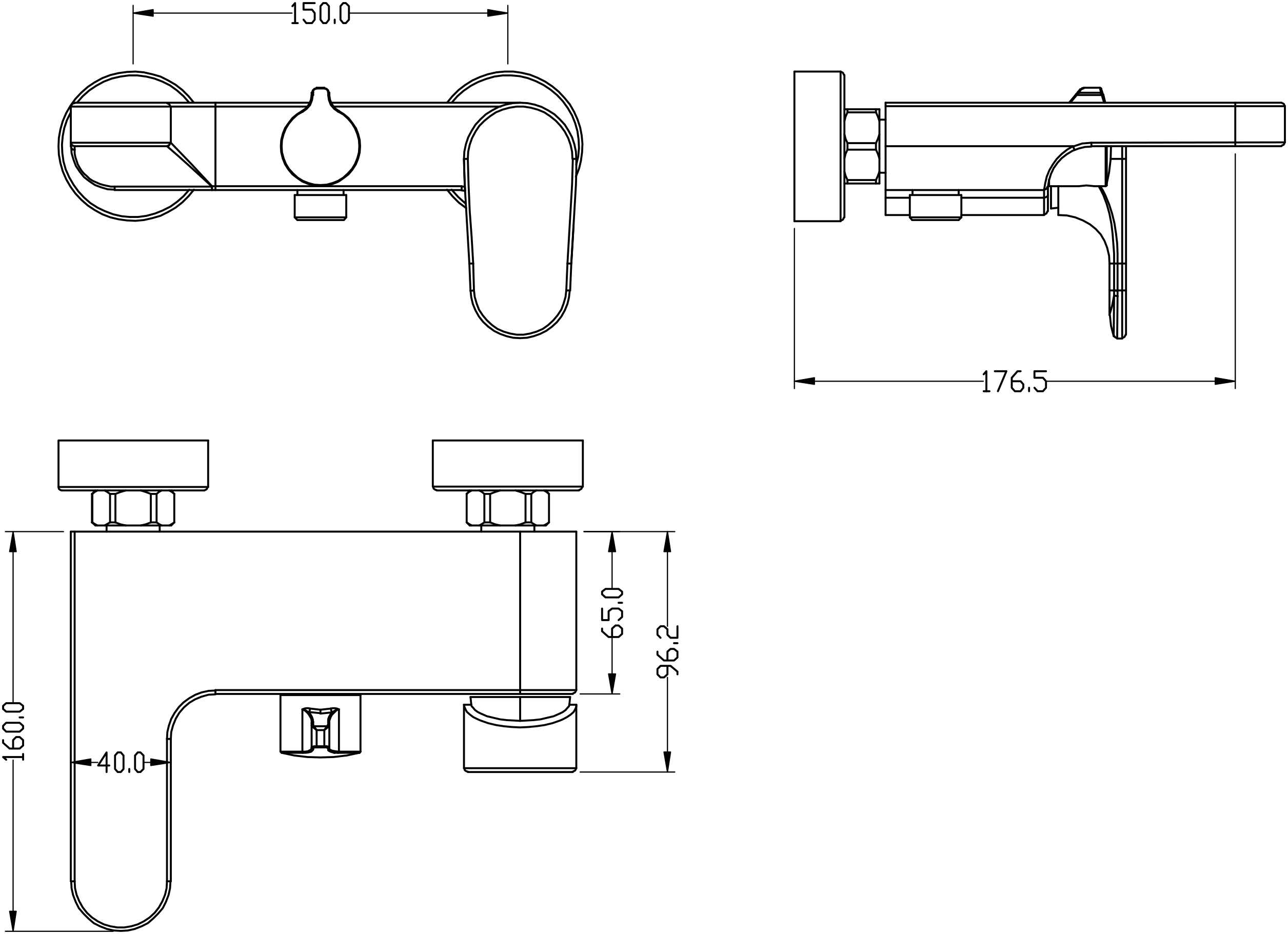 Смеситель Boheme Spectre 453-G для ванны с душем, золото - 1