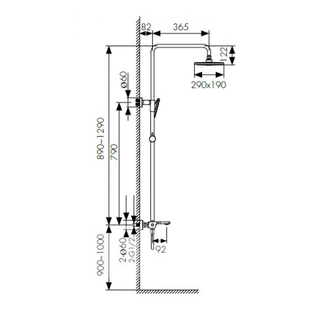 Душевая стойка Kaiser Elite 01182 - 1